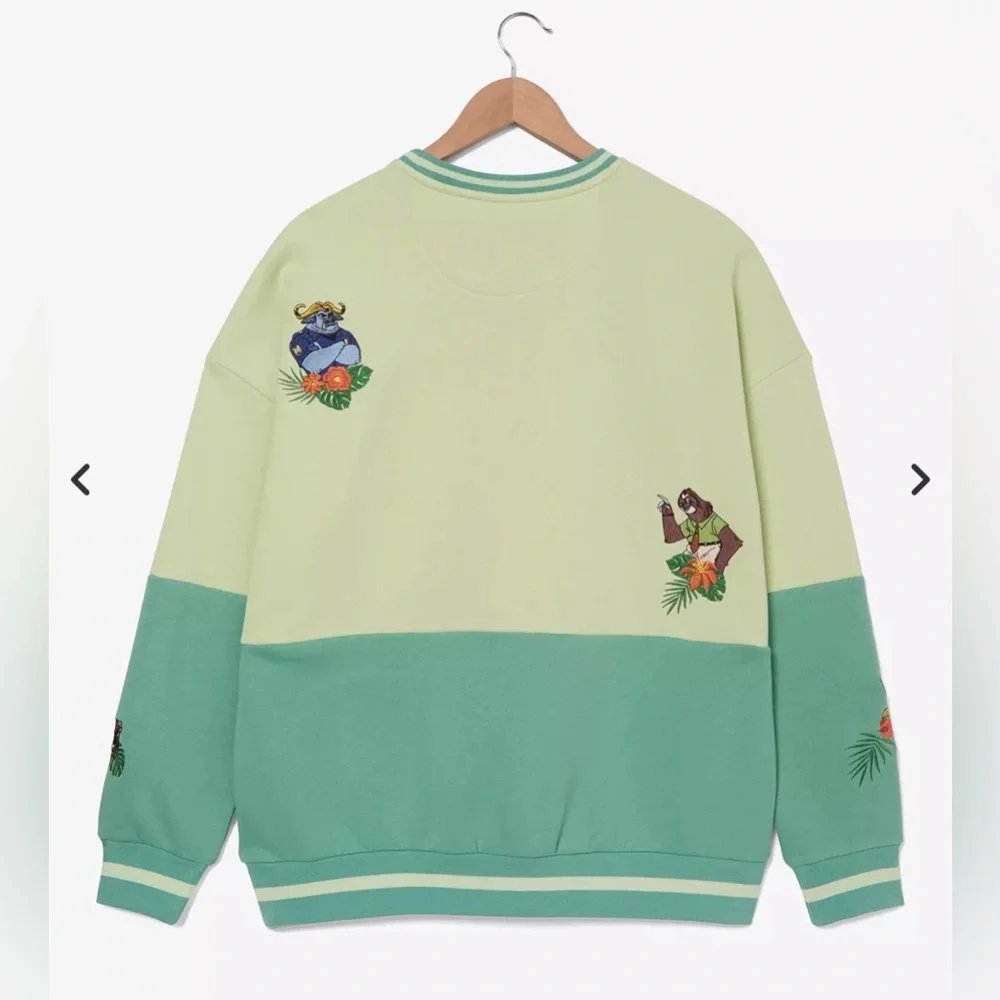 Disney Zootopia Two-Tone Mint and Light Green Crewneck Sweater - Picture 2 of 3